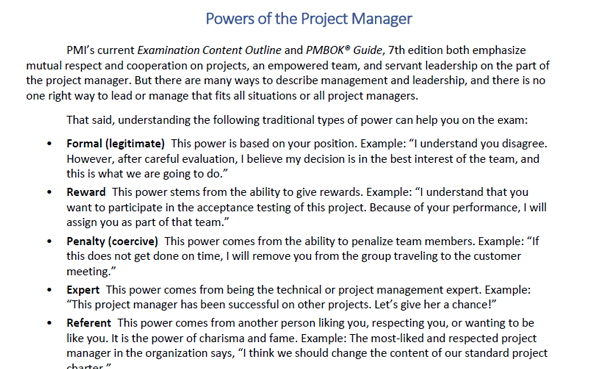 Powers of the Project Manager